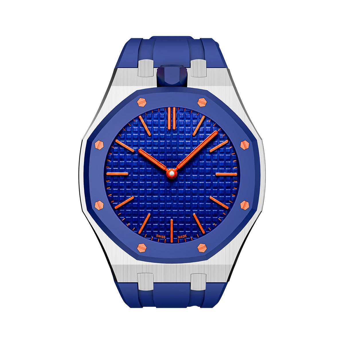 Oak Pop Dark Blue Steel Silicone Strap