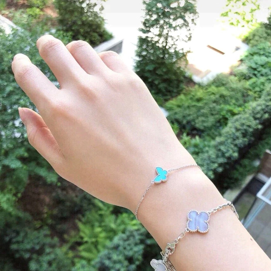 [Everoly JW] SCHMETTERLING TÜRKIS SCHMETTERLING ARMBAND SILBER