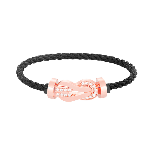 [Everoly JW]CHANCE LARGE 8 FIGURE BUCKLE HALF DIAMOND BRACELET ROSE GOLD