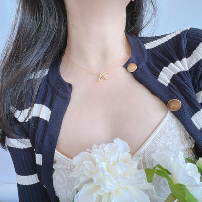 [Everoly JW]Sparkling "A" Shape Necklace