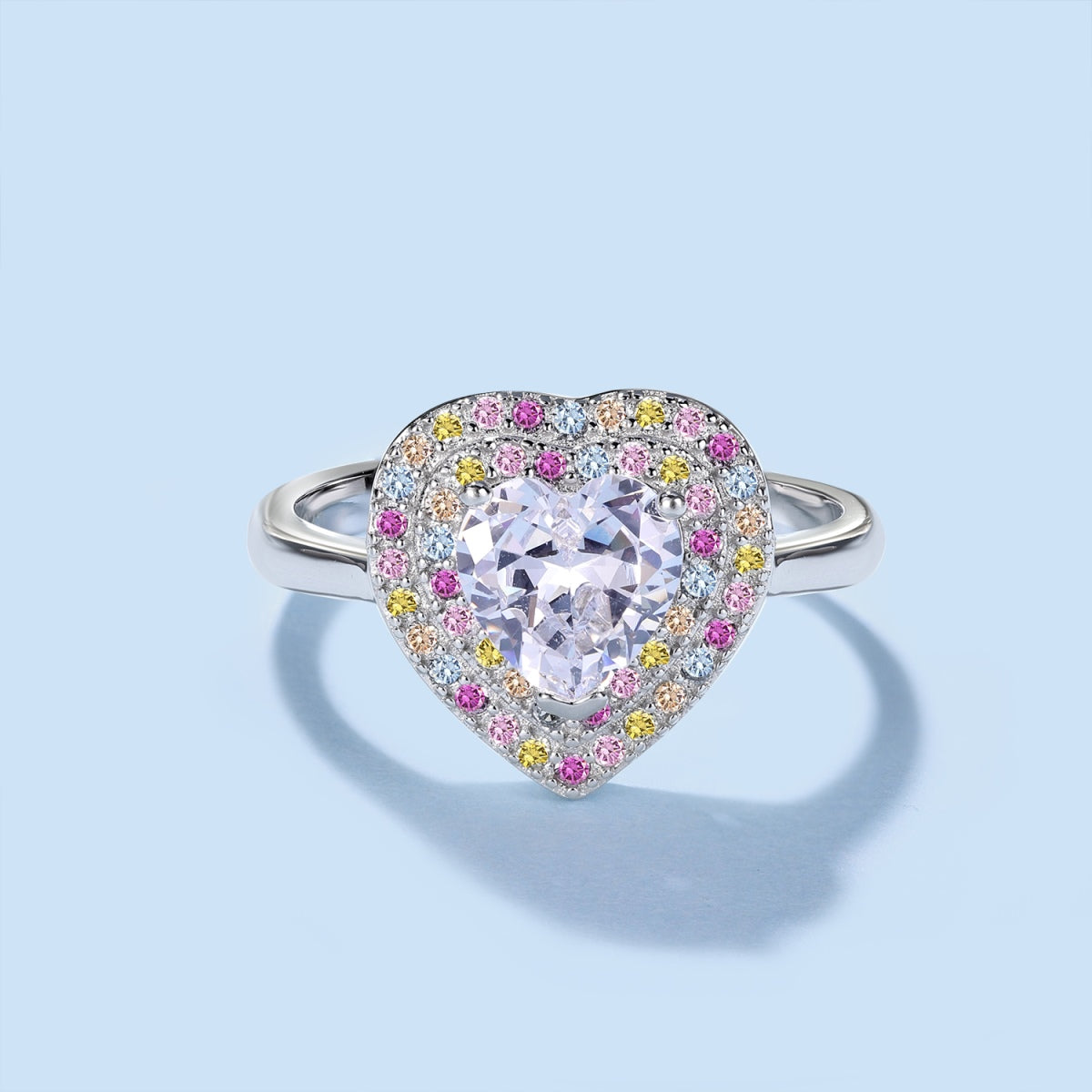 [Everoly JW]Delicate Ebullient Heart Shape Wedding Ring
