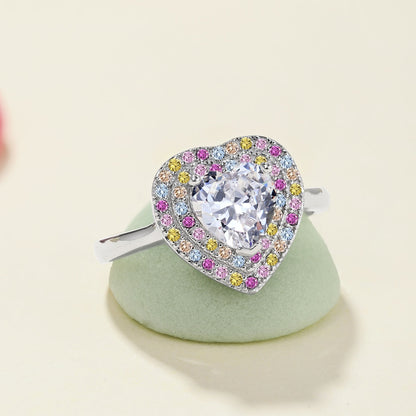 [Everoly JW]Delicate Ebullient Heart Shape Wedding Ring