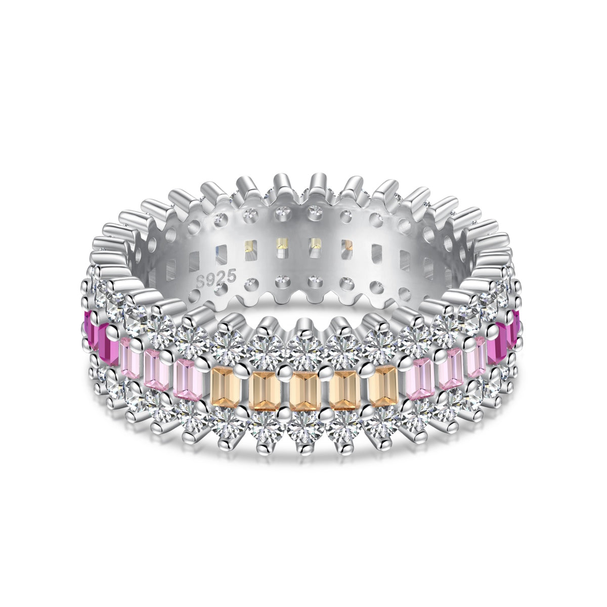 [Everoly JW]Ornate Colorful Radiant Cut Daily Ring