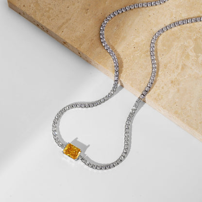 [Everoly JW]2.0 carat Ornate Emerald Cut Necklace