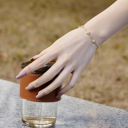 [Everoly JW]Four-Leaf Clover Hollow Butterfly Bracelet