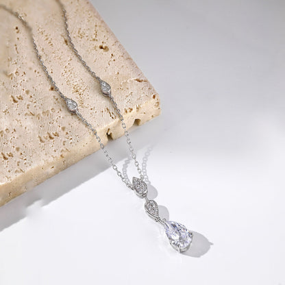 [Everoly JW]Dazzling Pear Cut Necklace