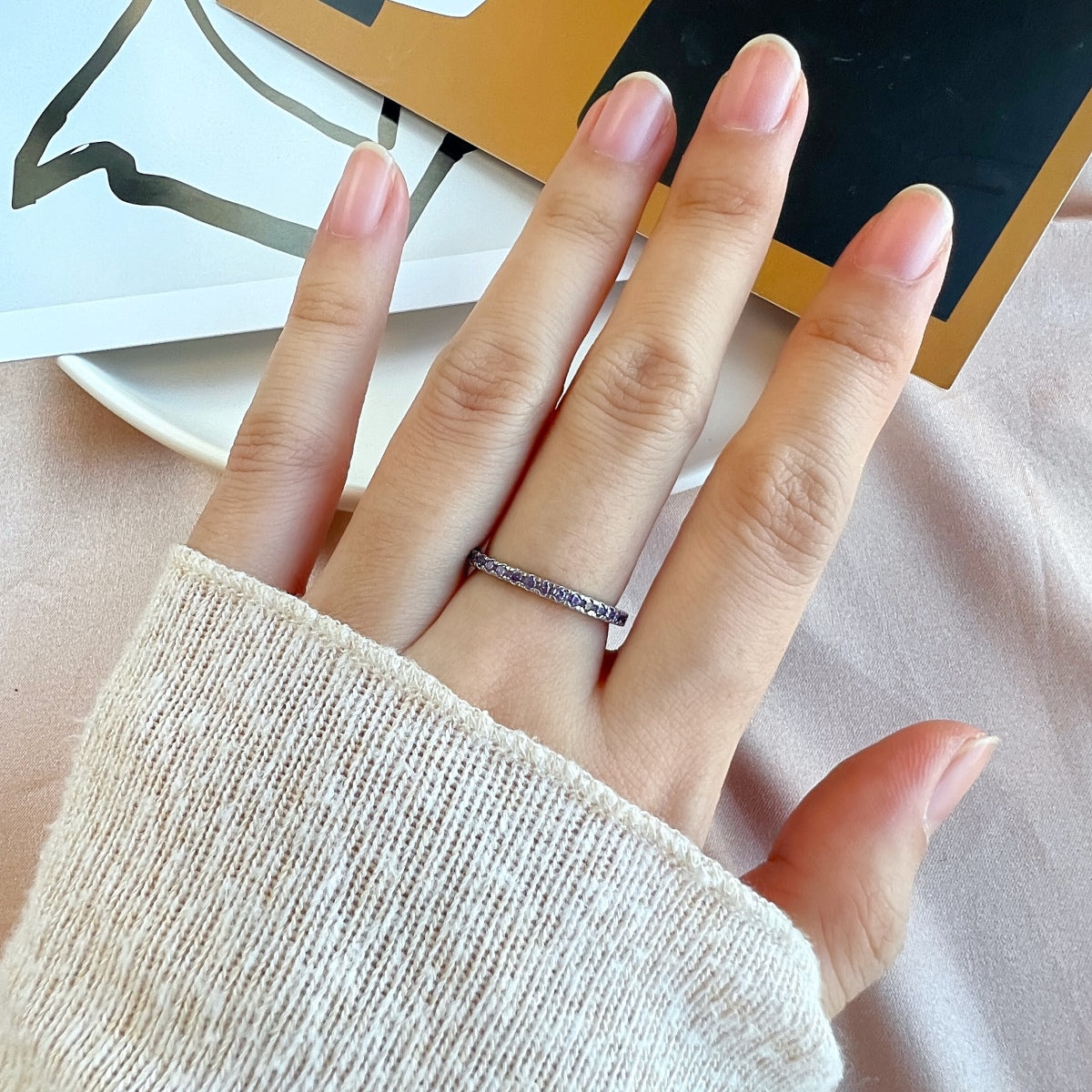 [Everoly JW]Delicate Sparkling Round Cut Daily Ring