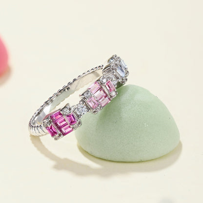 [Everoly JW]Unique Colorful Emerald Cut Party Ring