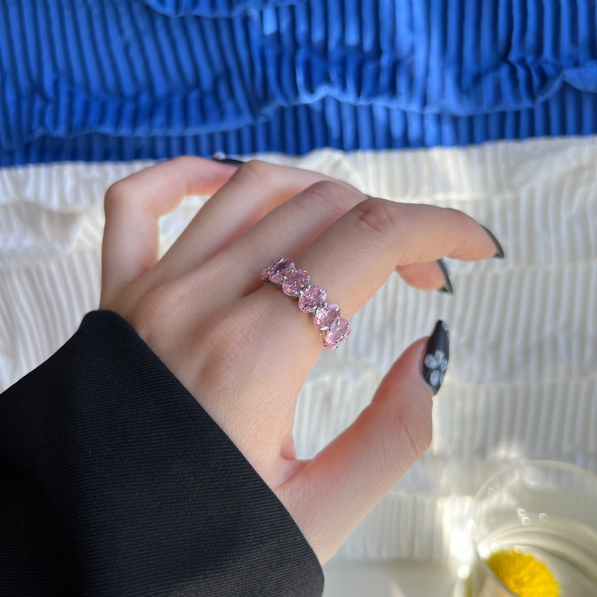 [Everoly JW]Dainty Elongated Cushion Cut Tennis Ring