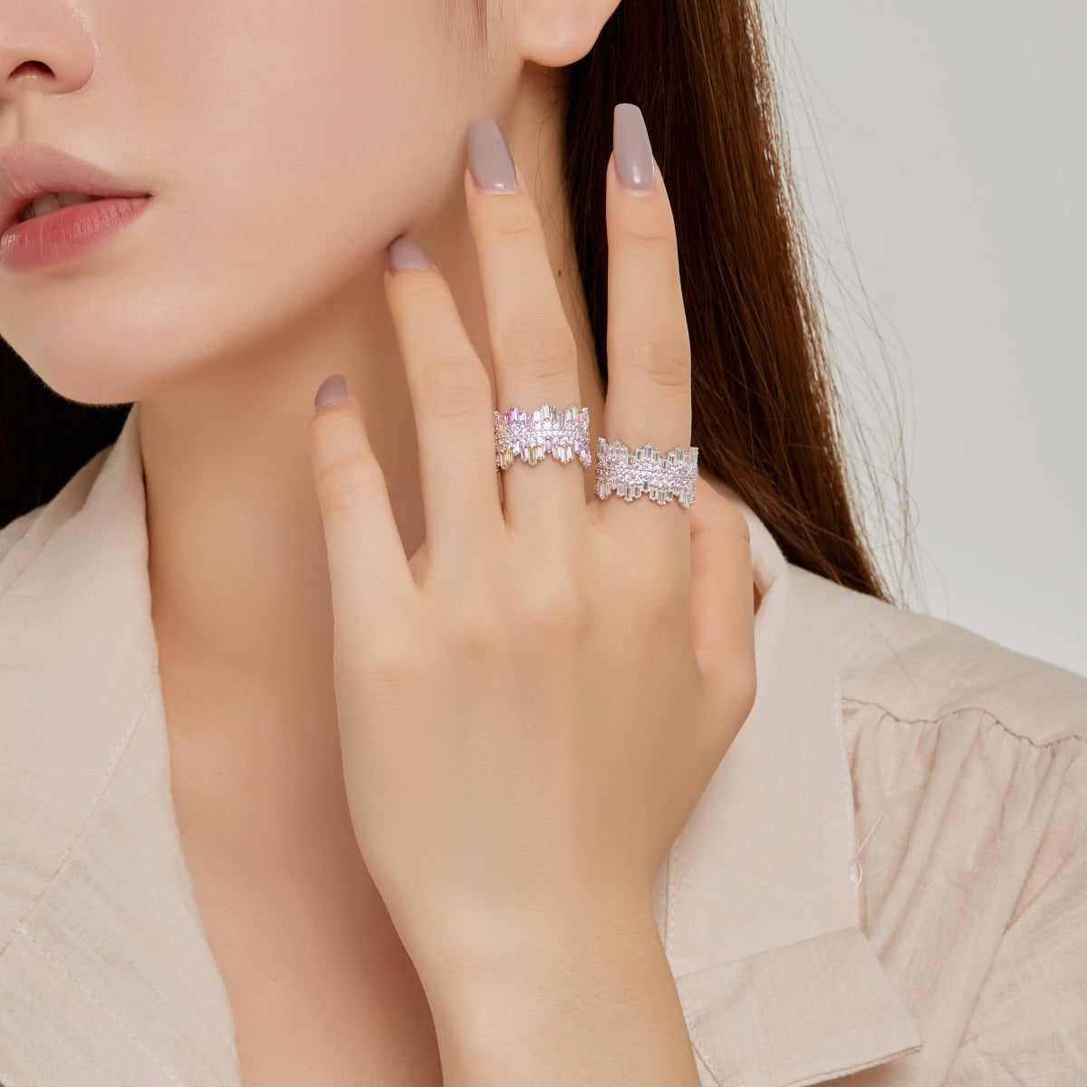 [Everoly JW]Luxurious Colorful Radiant Cut Daily Ring