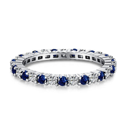 [Everoly JW]Exquisite Colorful Round Cut Tennis Ring