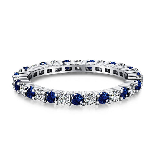 [Everoly JW]Exquisite Colorful Round Cut Tennis Ring
