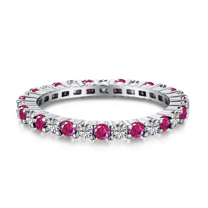 [Everoly JW]Exquisite Colorful Round Cut Tennis Ring