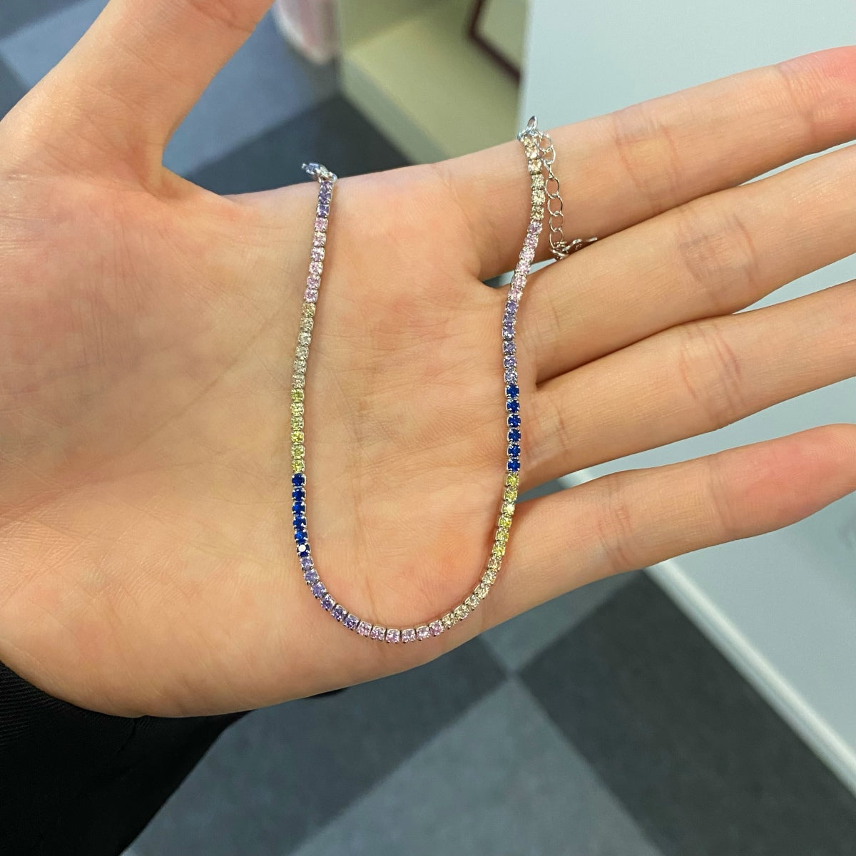 [Everoly JW]Radiant Shinning Princess Cut Tennis Bracelet