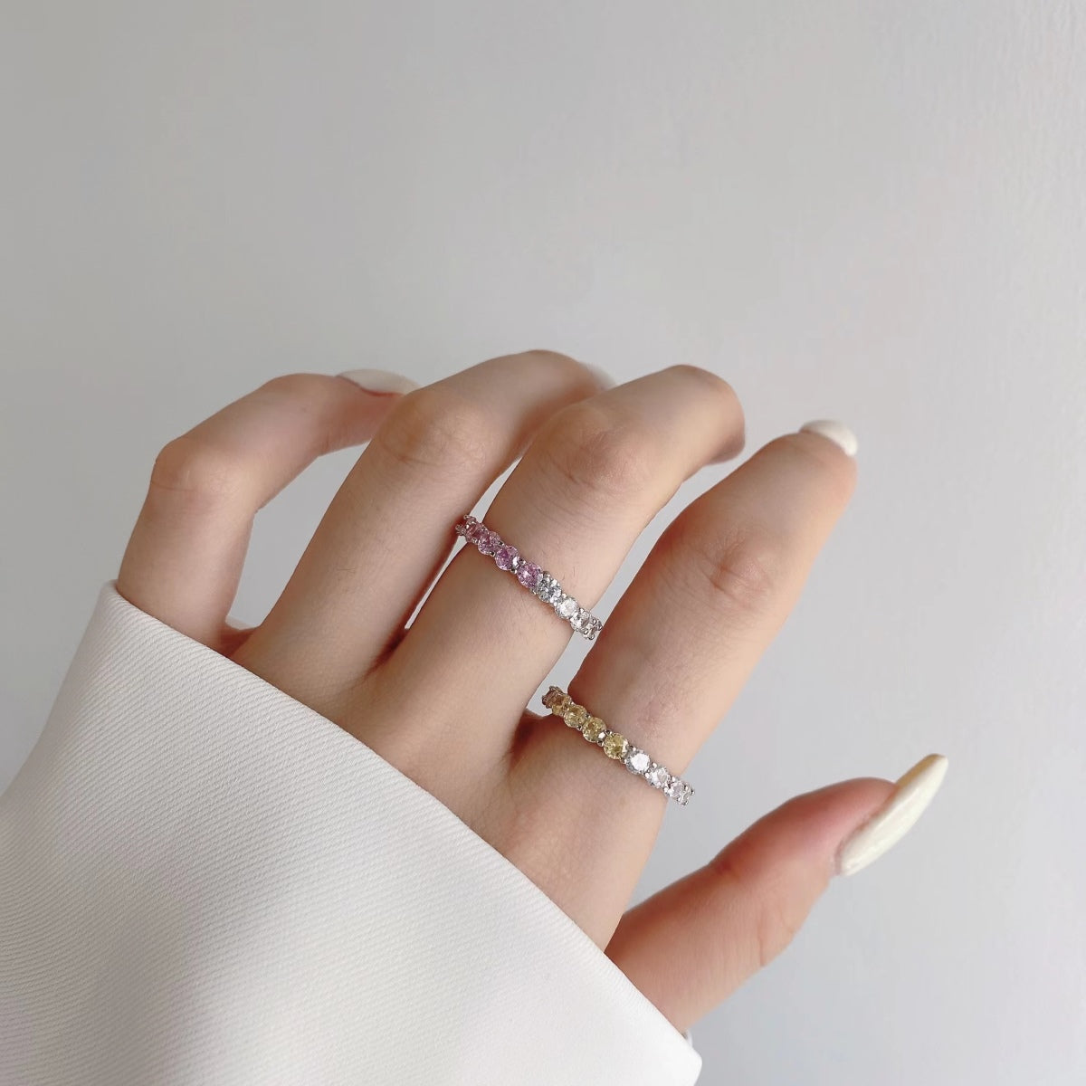 [Everoly JW]Sparkling Round Cut Tennis Ring