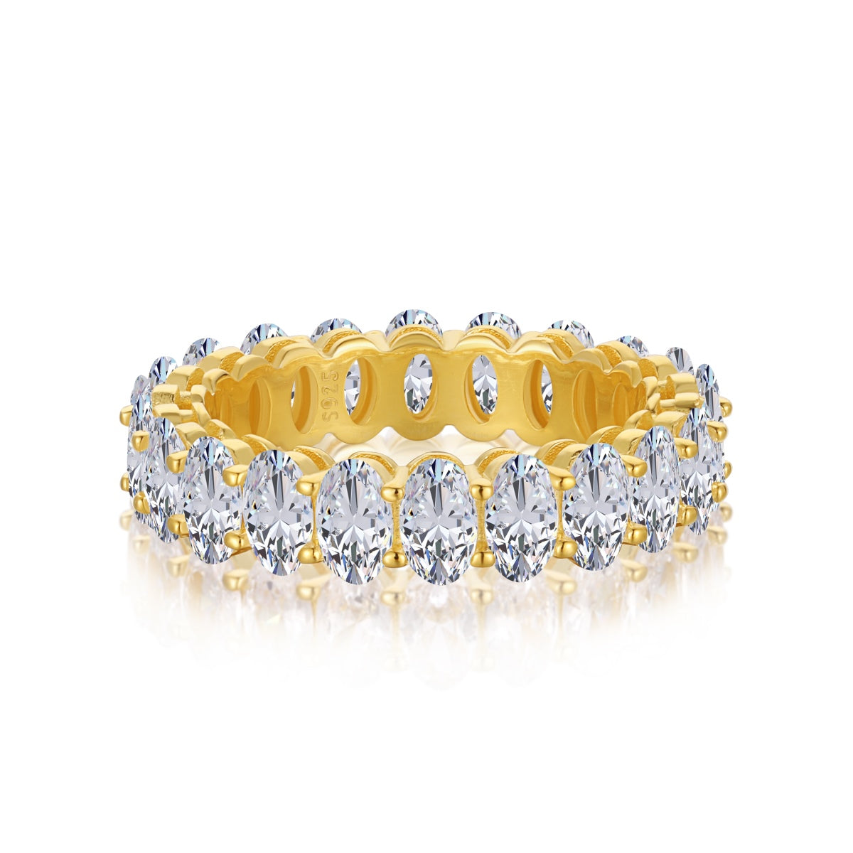 [Everoly JW]Ornate Oval Cut Tennis Ring