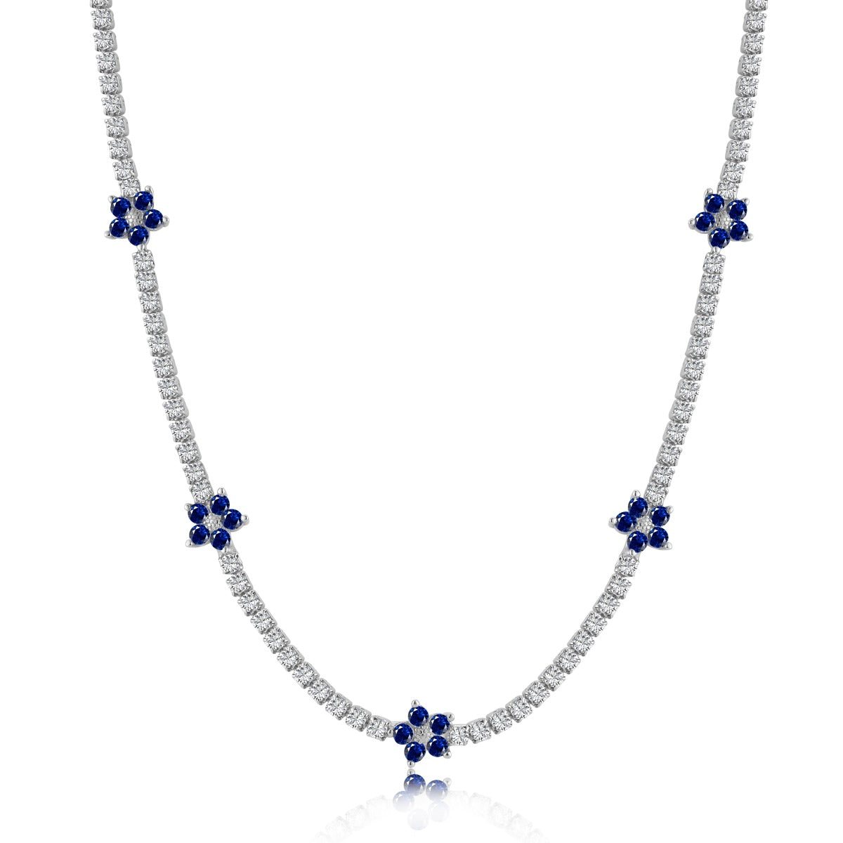 [Everoly JW]Luxurious Colorful Flower Tennis Necklace