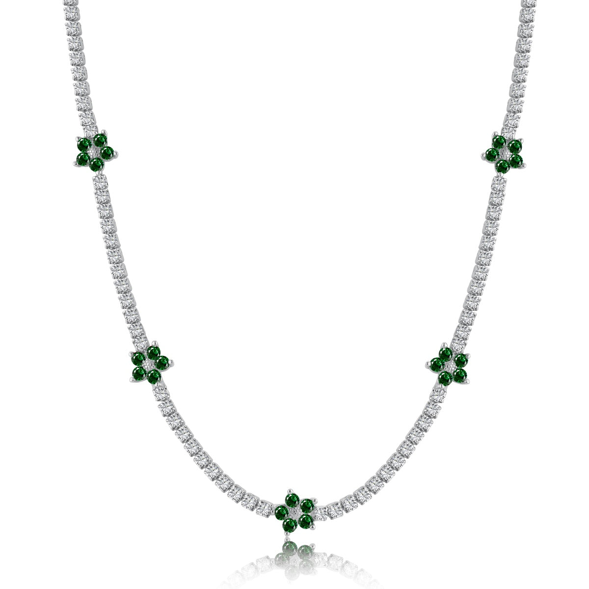 [Everoly JW]Luxurious Colorful Flower Tennis Necklace