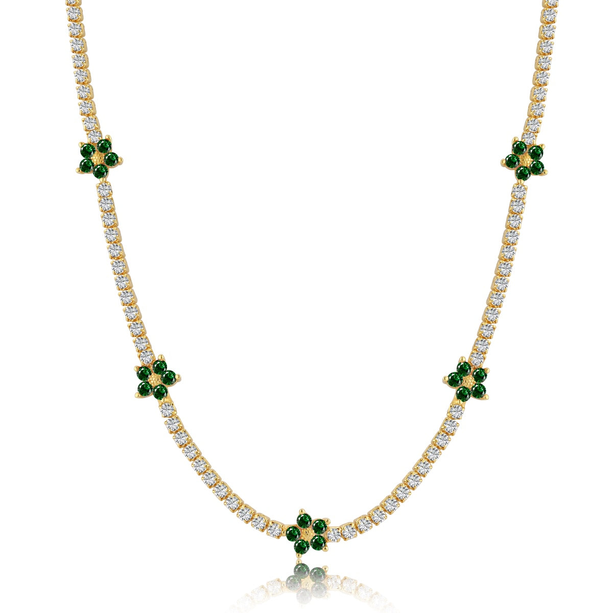 [Everoly JW]Luxurious Colorful Flower Tennis Necklace