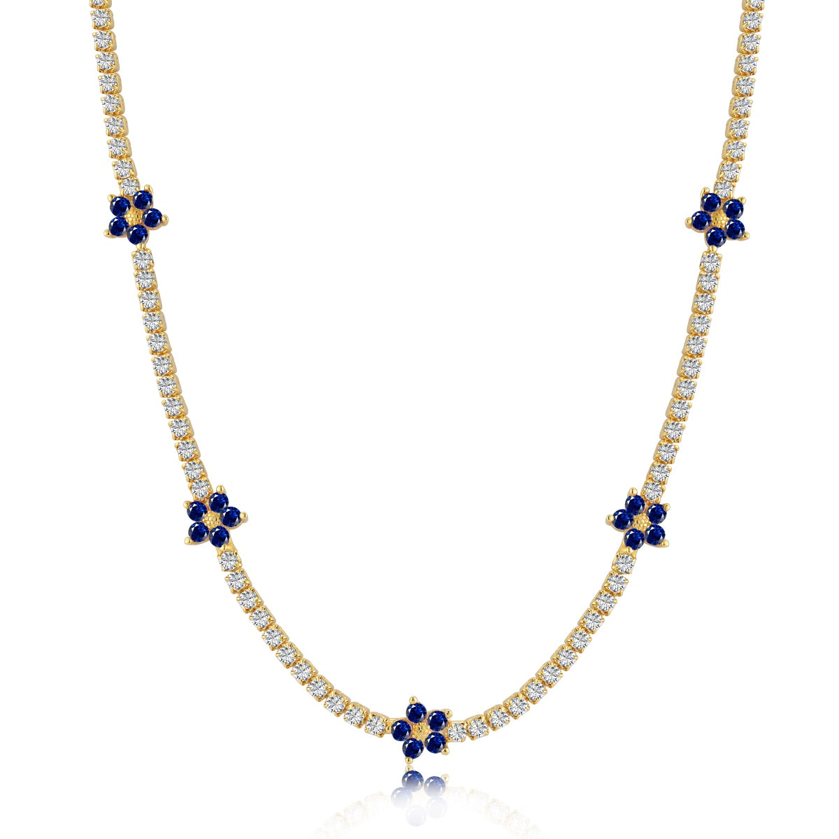 [Everoly JW]Luxurious Colorful Flower Tennis Necklace