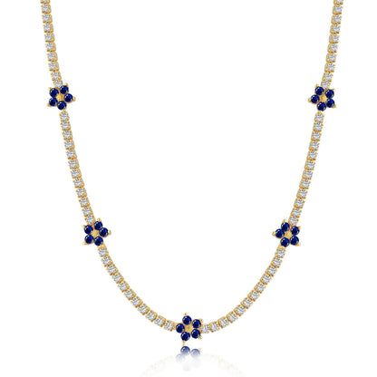 [Everoly JW]Luxurious Colorful Flower Tennis Necklace