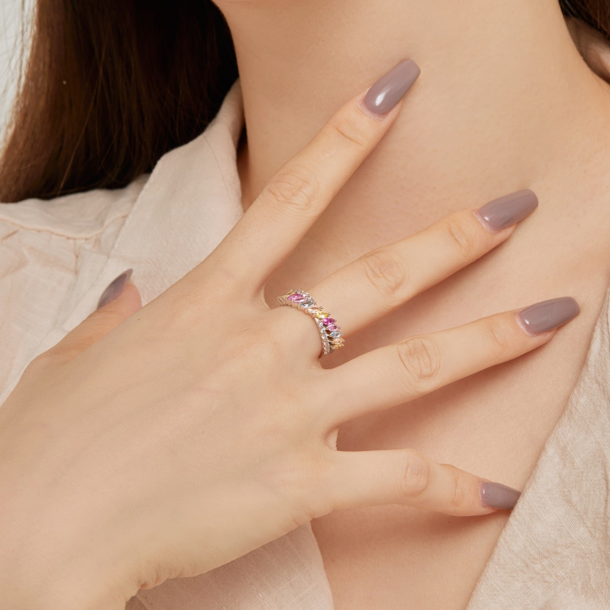 [Everoly JW]Unique Colorful Marquise Cut Daily Ring