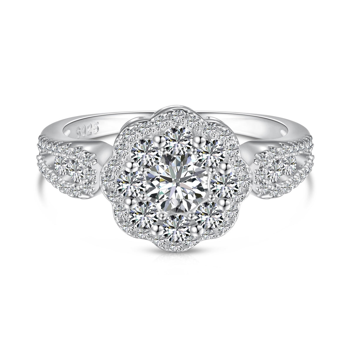 [Everoly JW]Delicate Colorful Round Cut Flower Shape Wedding Ring