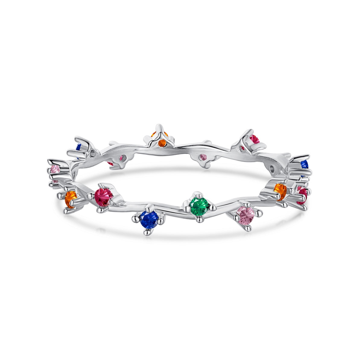[Everoly JW]Radiant Colorful Round Cut Daily Ring