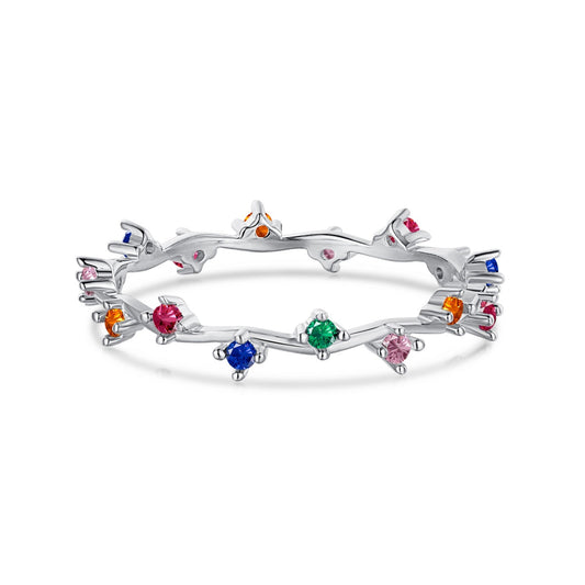 [Everoly JW]Radiant Colorful Round Cut Daily Ring