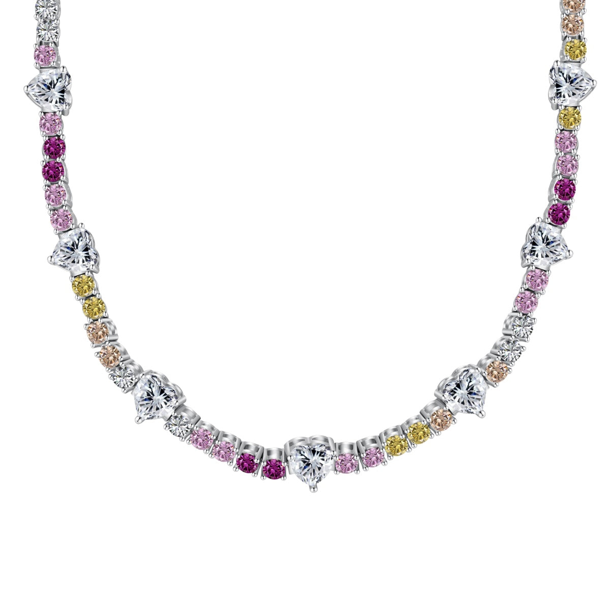 [Everoly JW]Delicate Colorful Rainbow Tennis Chain