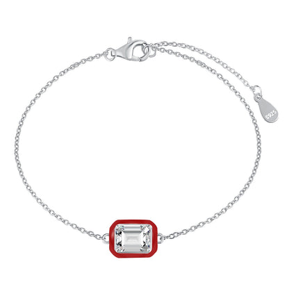 [Everoly JW]2.0 Carat Sparkling Colorful Emerald Cut Daily Bracelet