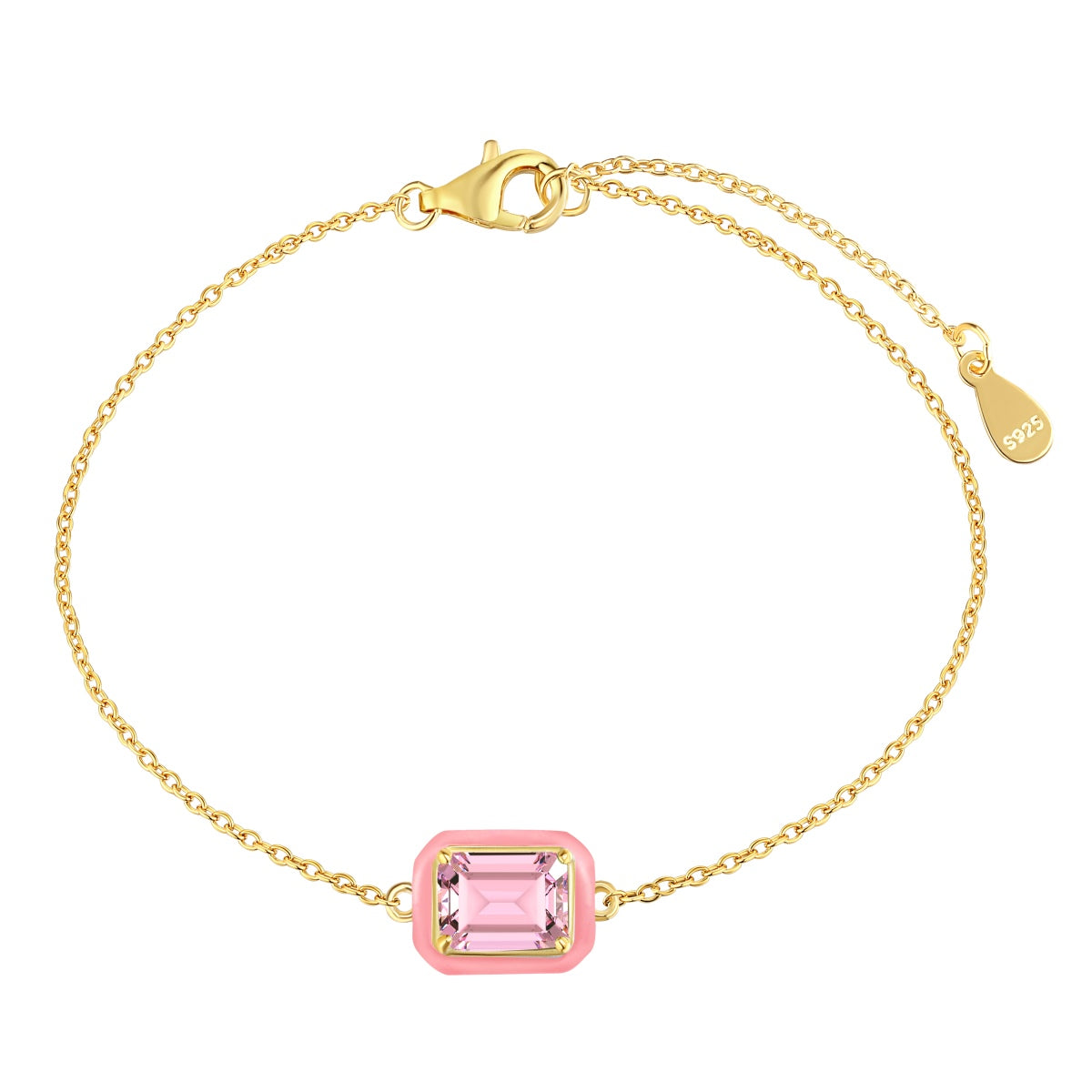 [Everoly JW]2.0 Carat Sparkling Colorful Emerald Cut Daily Bracelet