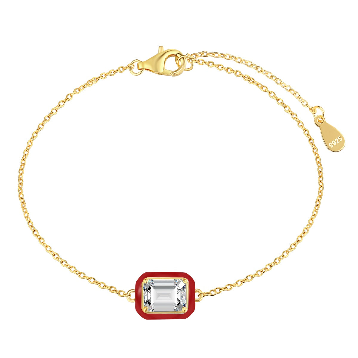 [Everoly JW]2.0 Carat Sparkling Colorful Emerald Cut Daily Bracelet