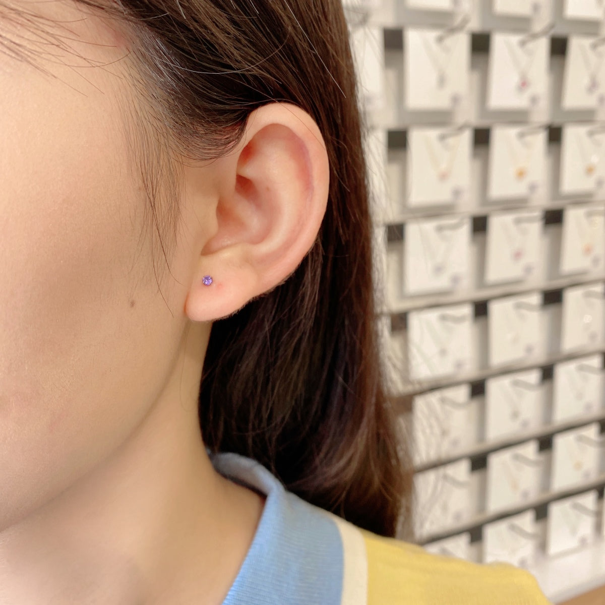 [Everoly JW]Delicate Solitaire Earrings