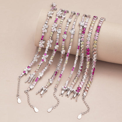 [Everoly JW]Sparkling Colorful Full Heart Tennis Necklace