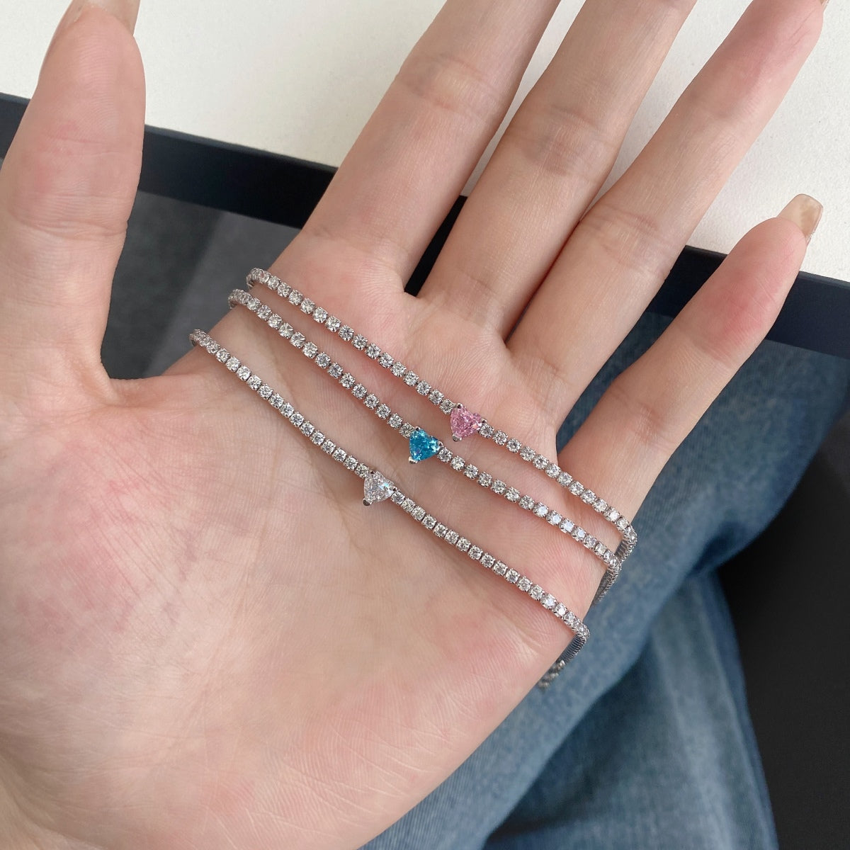 [Everoly JW]0.5 Carat Elegant Romantic Heart Shape Lover Bracelet