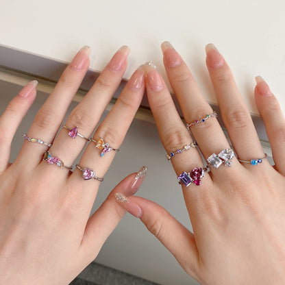 [Everoly JW]Radiant Colorful Multi Cut Daily Ring