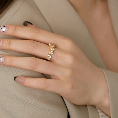 [Everoly JW]Delicate Multi Cut Ring