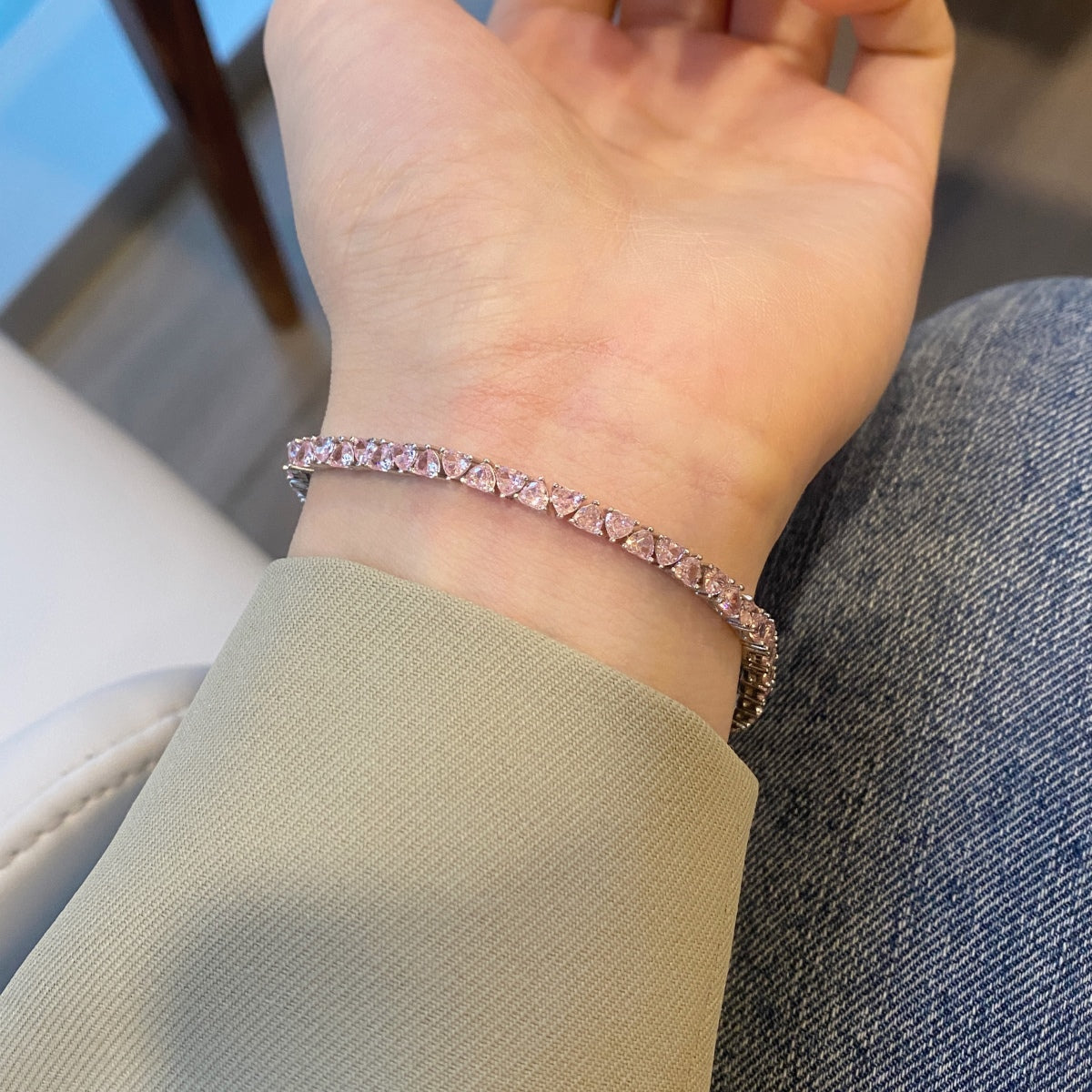 [Everoly JW]Dazzling Romantic Heart Shape Lover Bracelet
