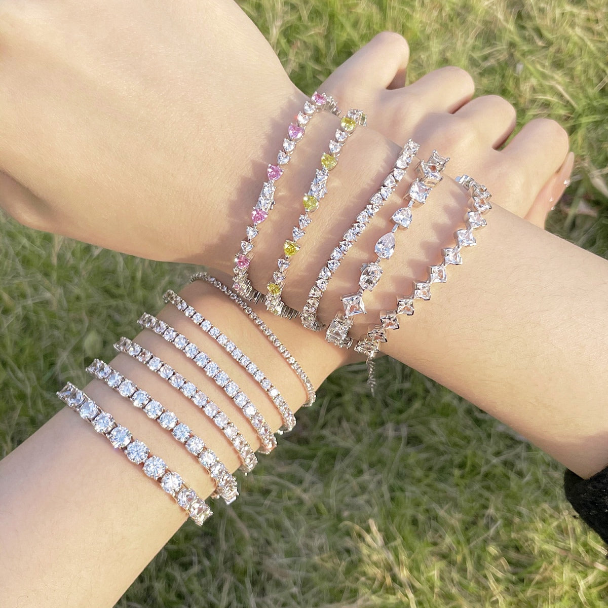 [Everoly JW]Luxurious Ornate Round Cut Tennis Bracelet