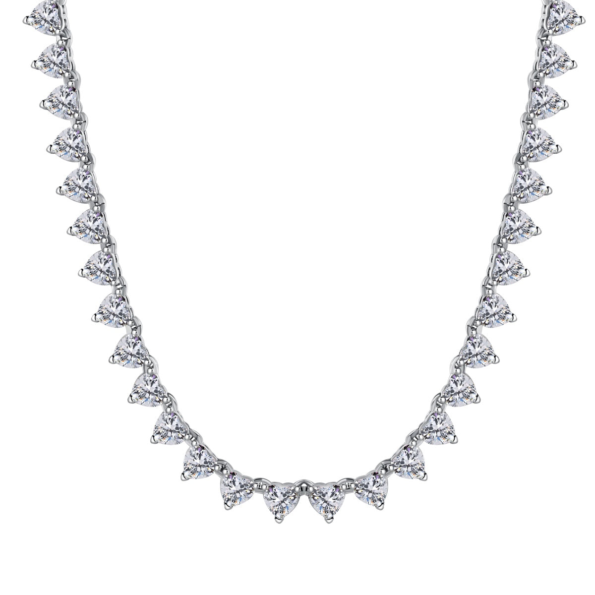 [Everoly JW]Ornate Heart Cut Tennis Necklace