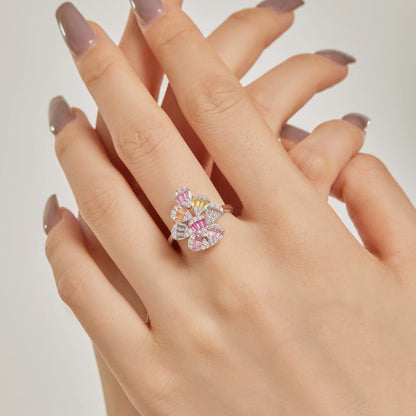 [Everoly JW]Sparkling Colorful Water Drop Shape Daily Ring