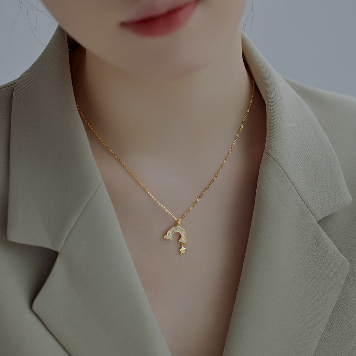 [Everoly JW]Unique Rainbow Star Necklace
