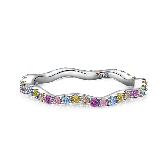 [Everoly JW]Dainty Colorful Round Cut Party Ring