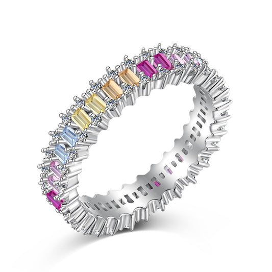[Everoly JW]Splashy Ornate Emerald Cut Cocktail Ring