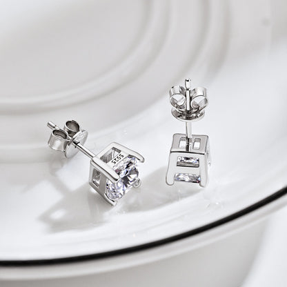 [Everoly JW]1.0 Carat Radiant Princess Cut Wedding Earrings