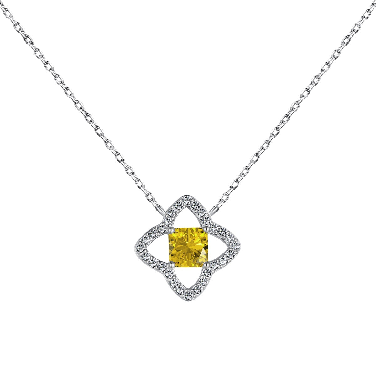 [Everoly JW]Exquisite Flower Shape Princess Cut Necklace