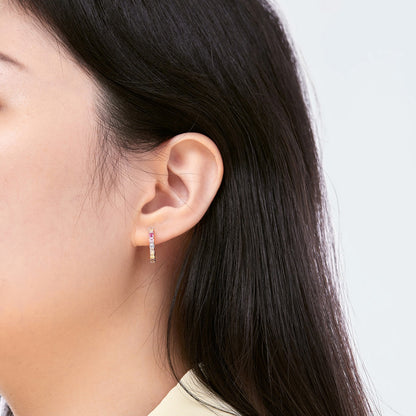 [Everoly JW]Radiant Colorful Round Cut Earrings