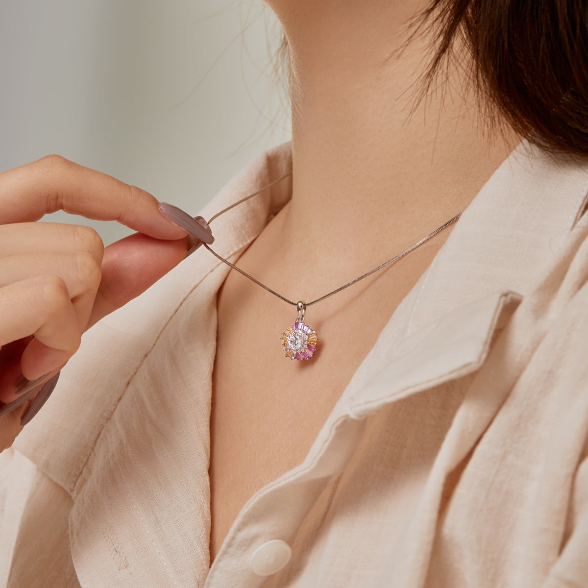 [Everoly JW]Charming Flower Colorful Necklace