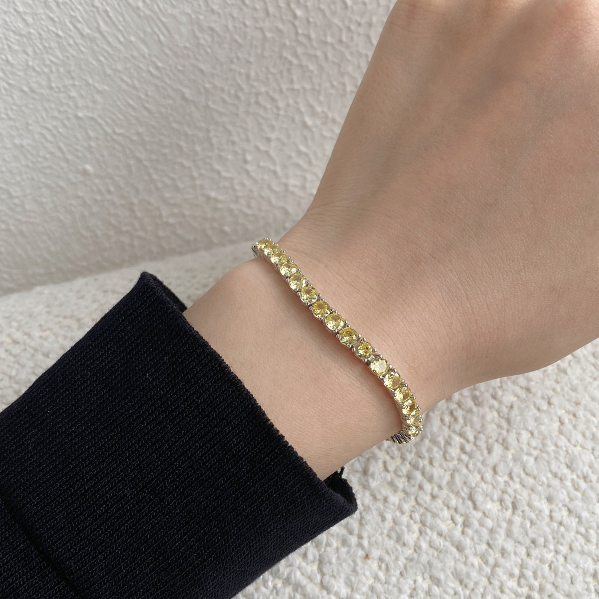 [Everoly JW]Ornate Dazzling Round Cut Tennis Bracelet